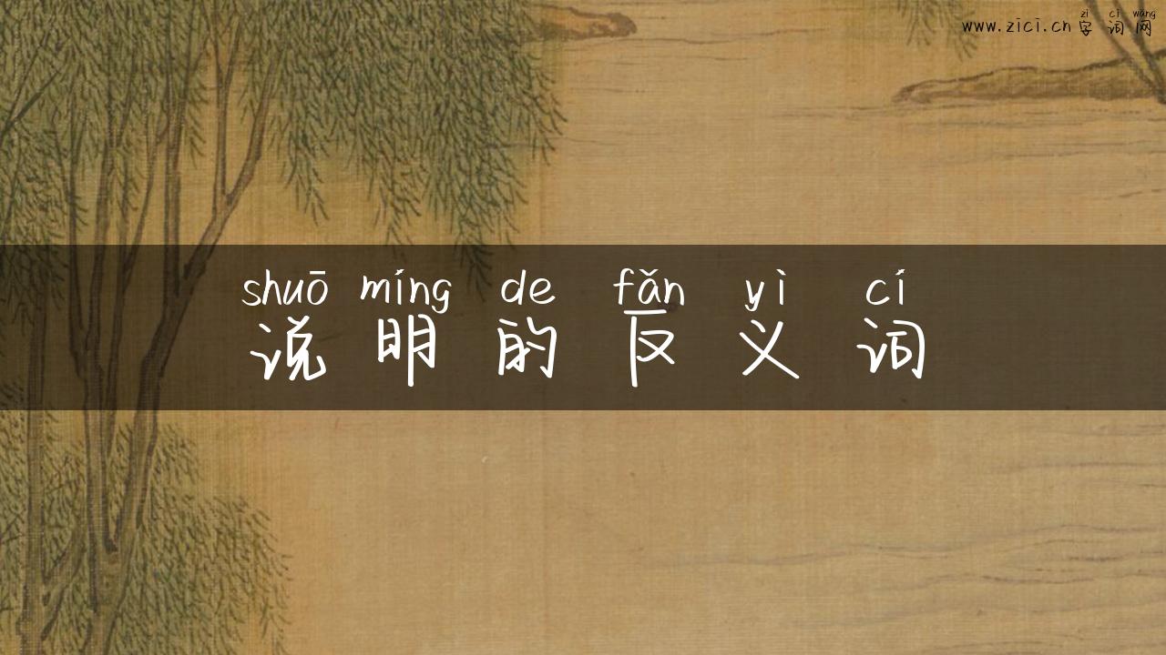 说明的反义词