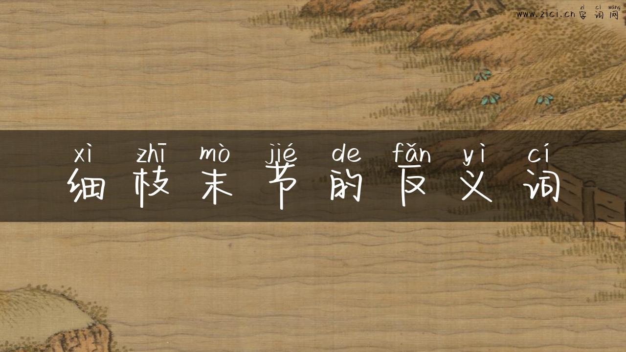 细枝末节的反义词
