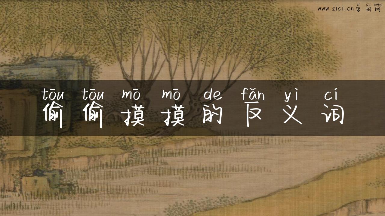 偷偷摸摸的反义词