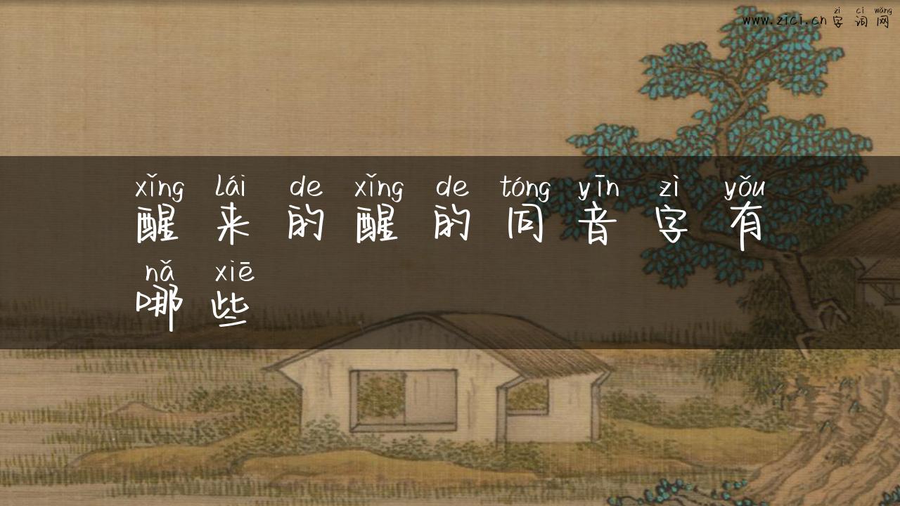 醒来的醒的同音字有哪些
