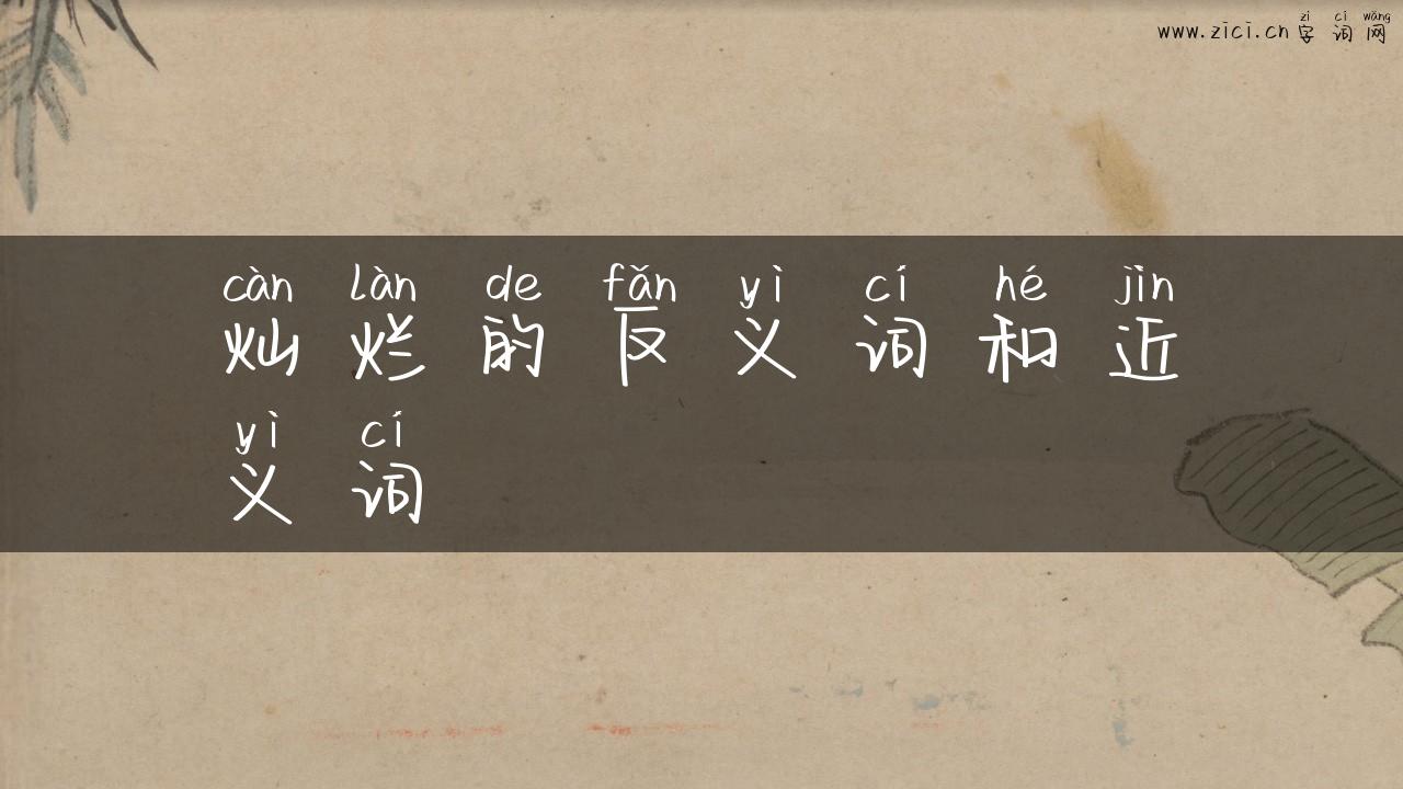 灿烂的反义词和近义词