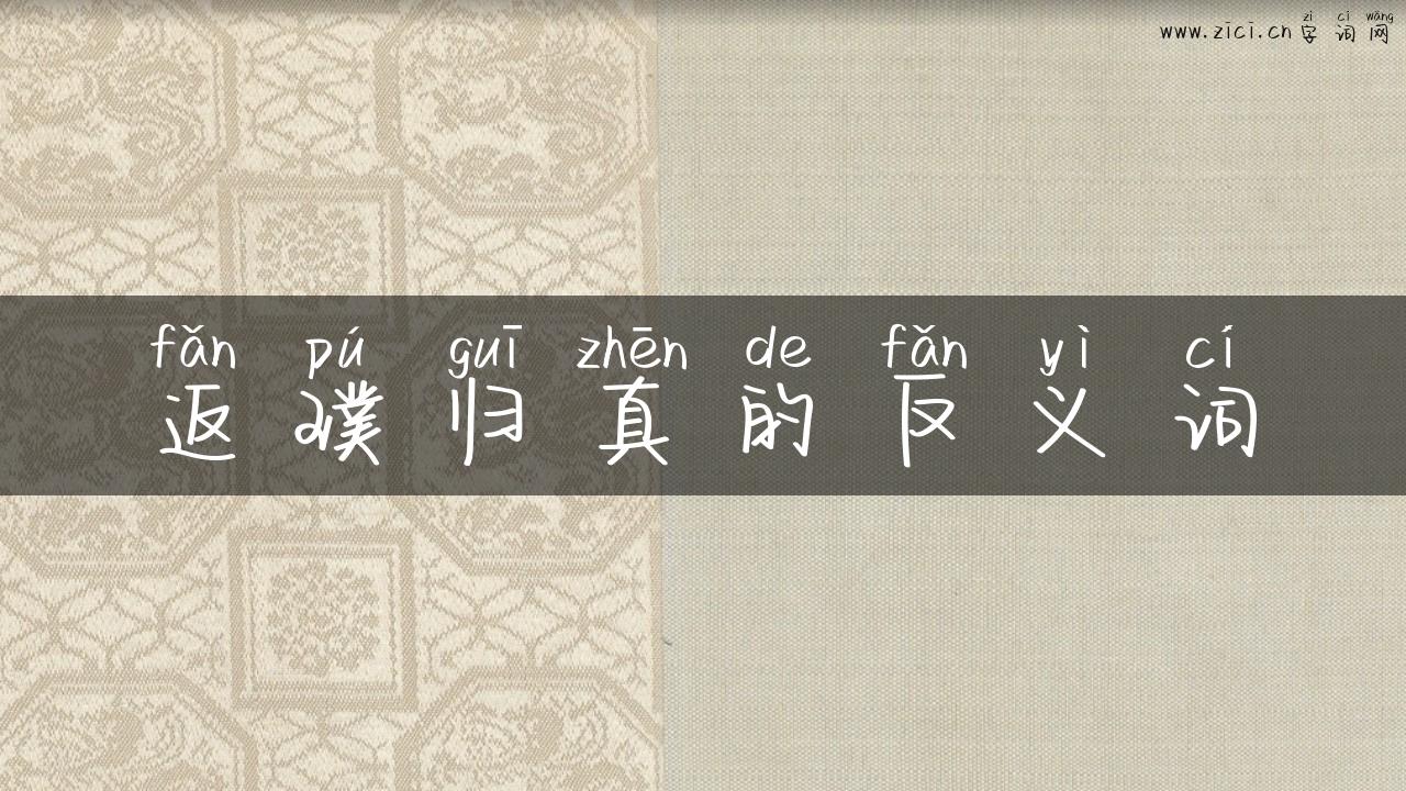 返璞归真的反义词