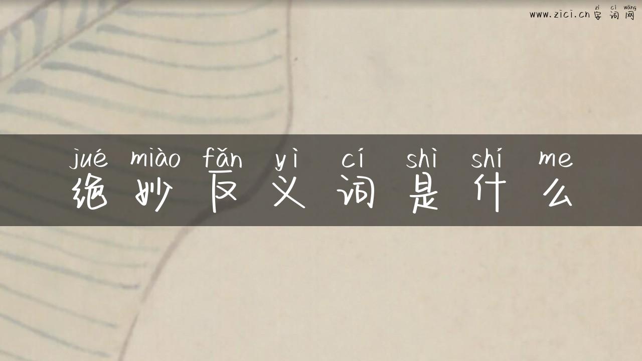 绝妙反义词是什么