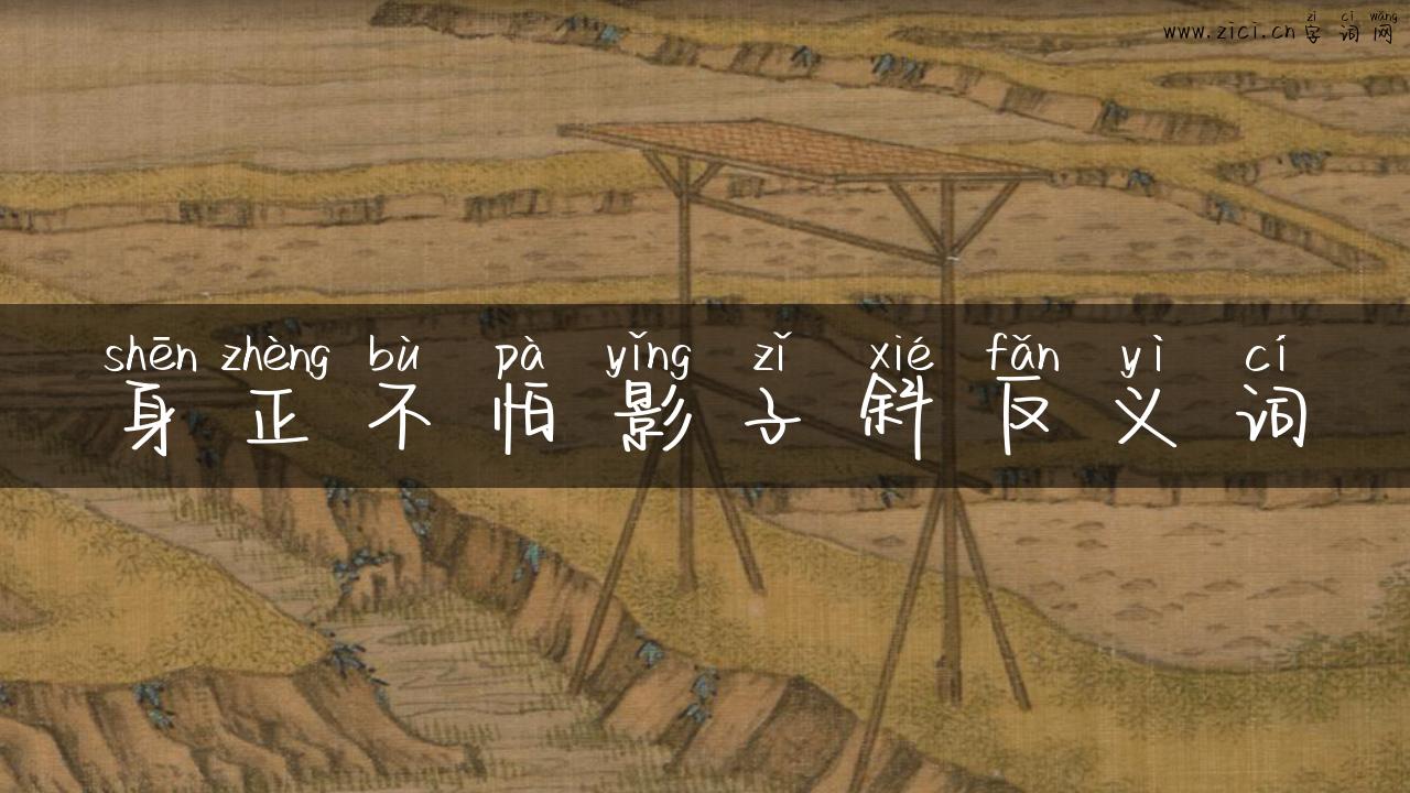 身正不怕影子斜反义词