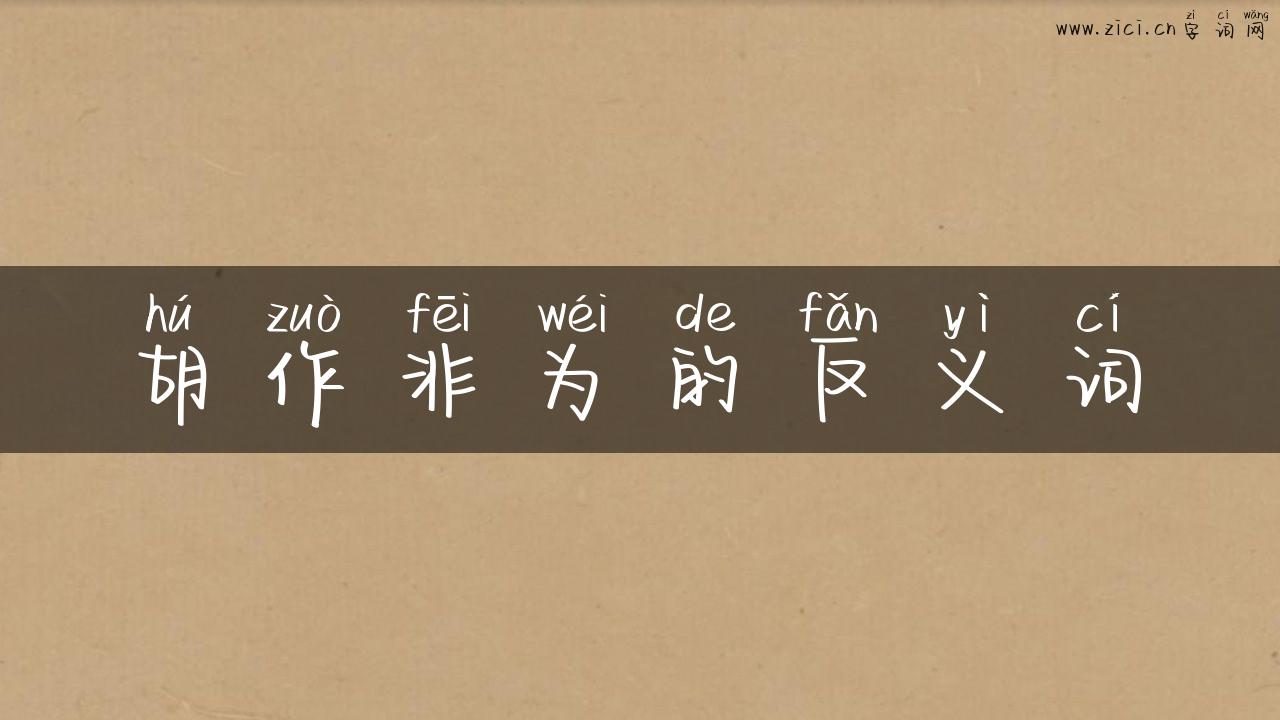 胡作非为的反义词