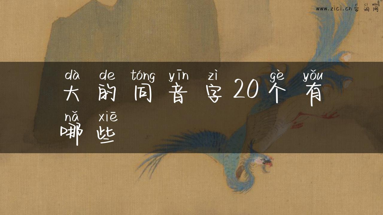 大的同音字20个有哪些
