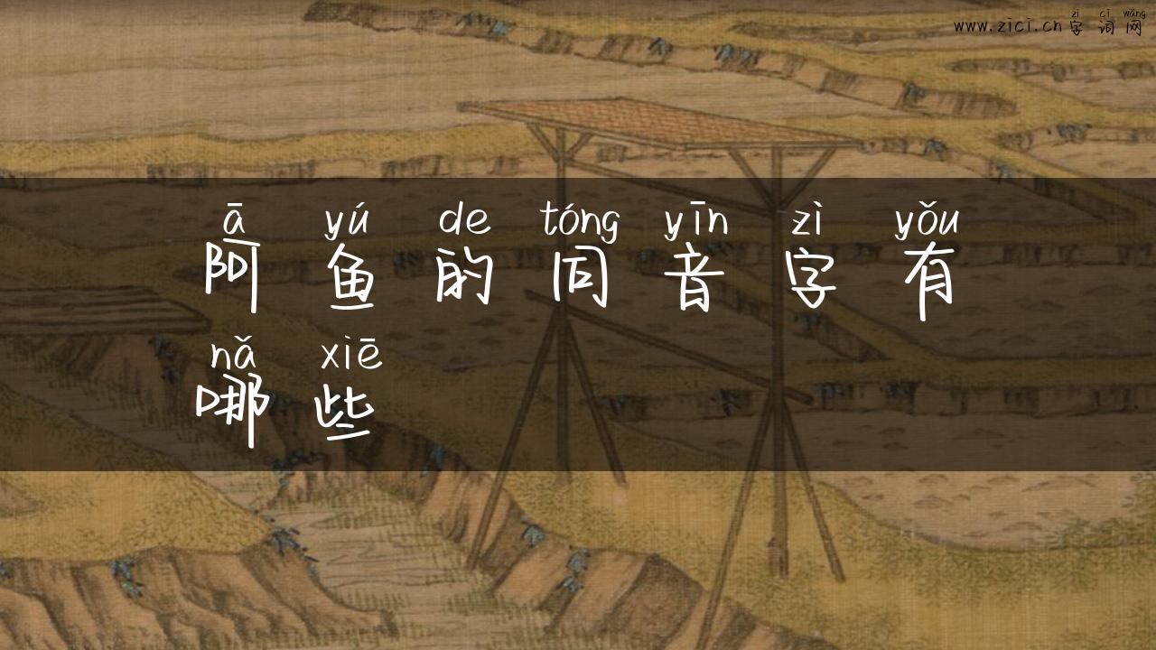 阿鱼的同音字有哪些