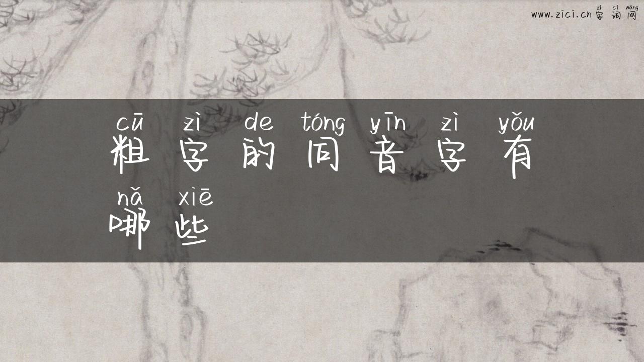 粗字的同音字有哪些