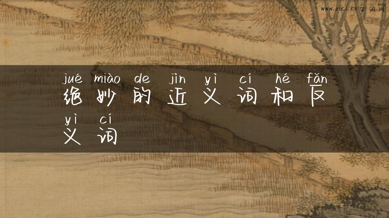 绝妙的近义词和反义词