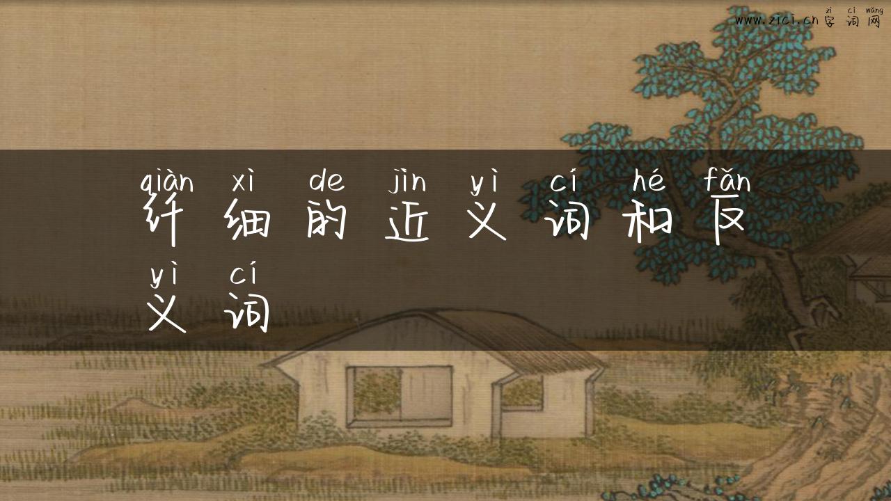 纤细的近义词和反义词