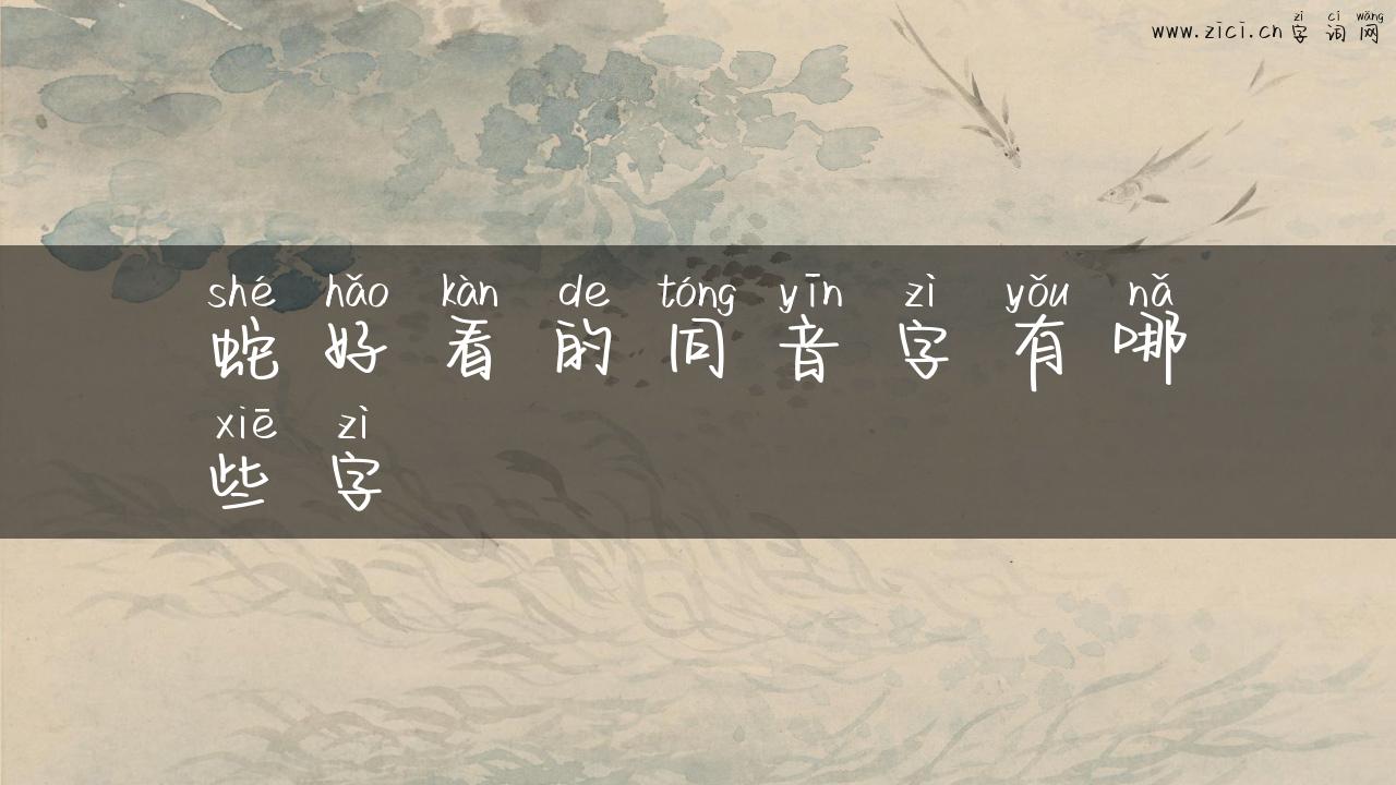 蛇好看的同音字有哪些字