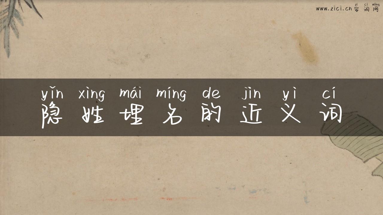 隐姓埋名的近义词