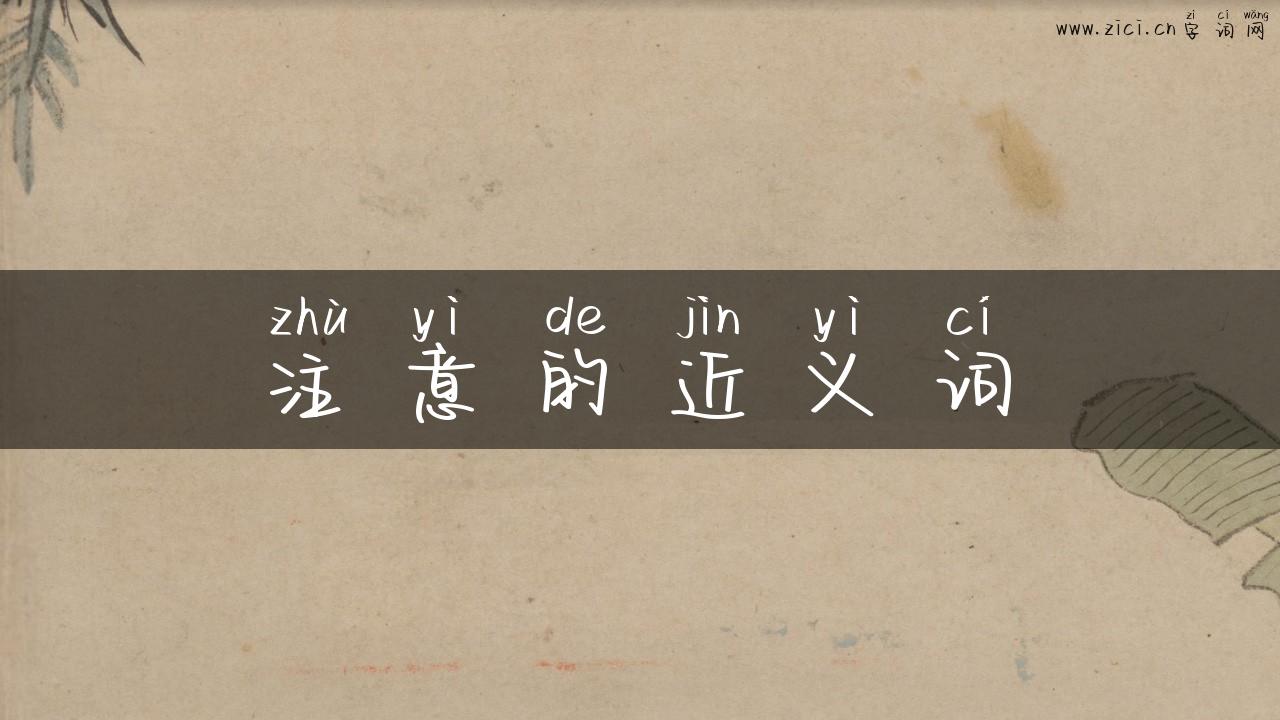 注意的近义词