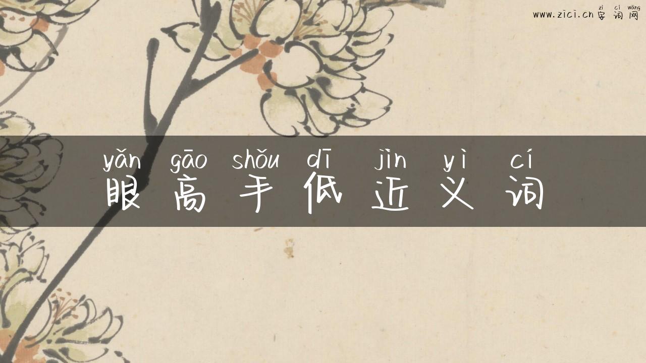 眼高手低近义词