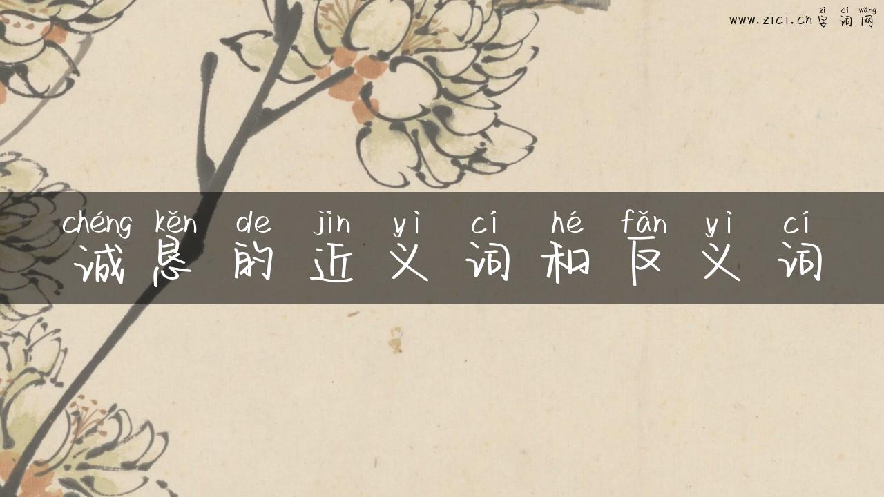 诚恳的近义词和反义词
