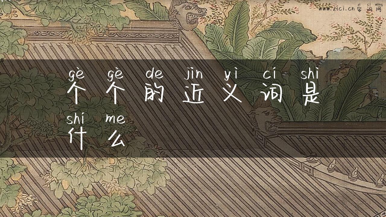 个个的近义词是什么