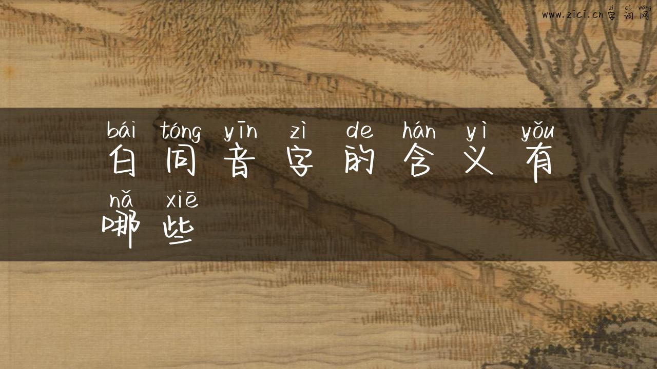 白同音字的含义有哪些