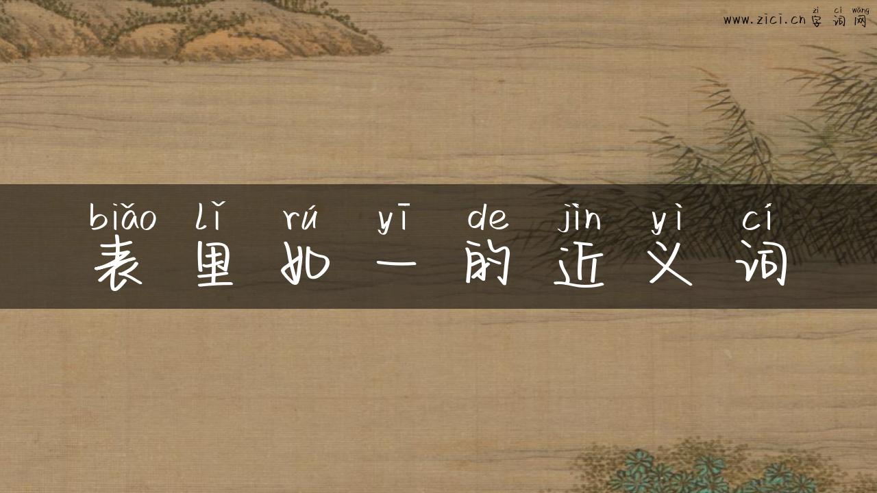 表里如一的近义词