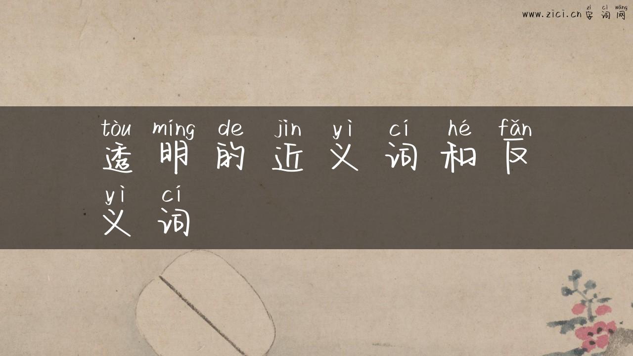 透明的近义词和反义词