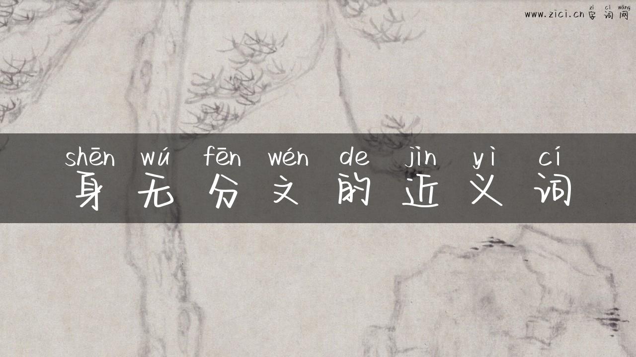 身无分文的近义词