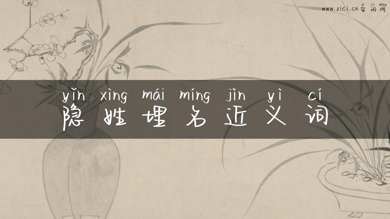 隐姓埋名近义词