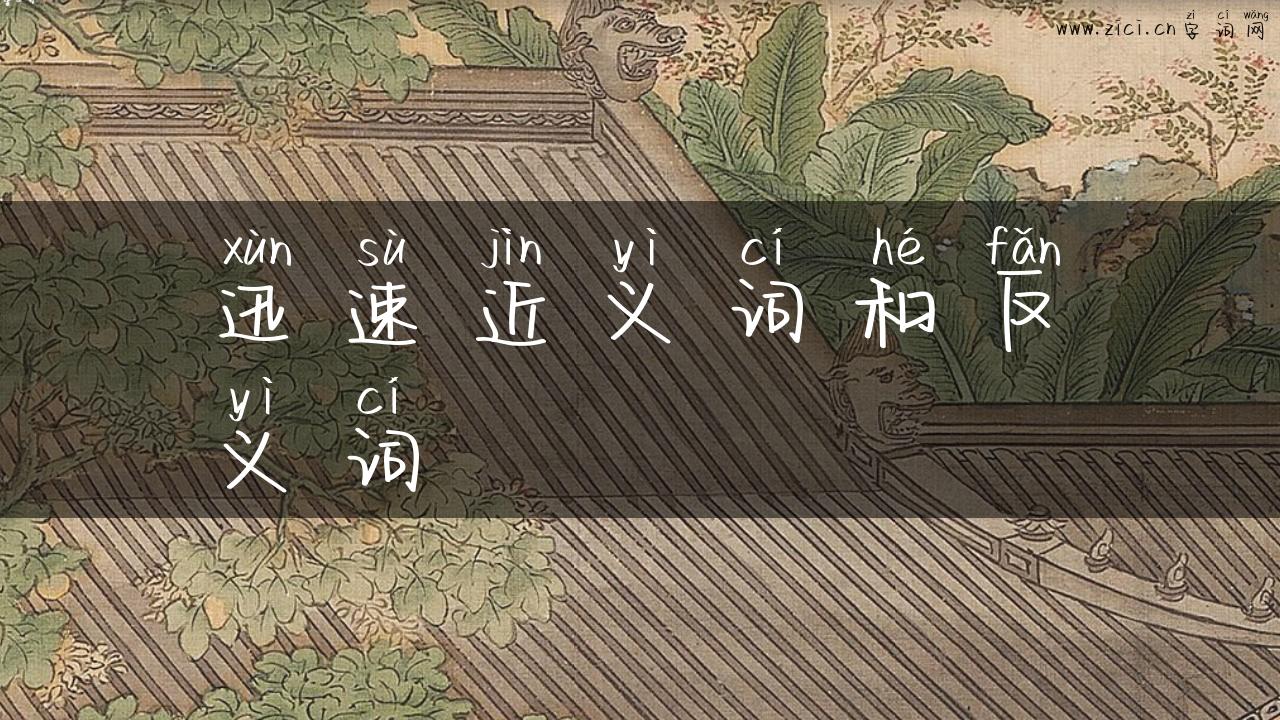 迅速近义词和反义词