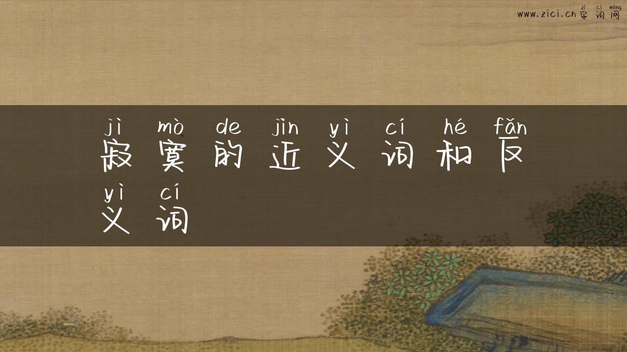 寂寞的近义词和反义词