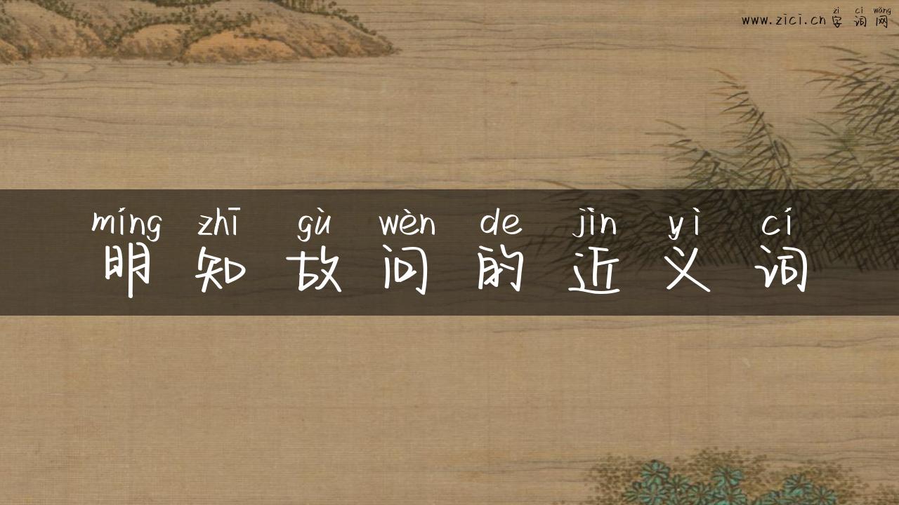 明知故问的近义词