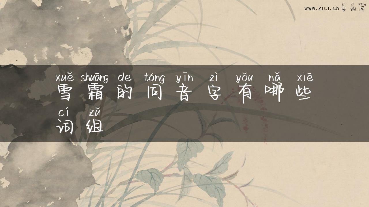 雪霜的同音字有哪些词组