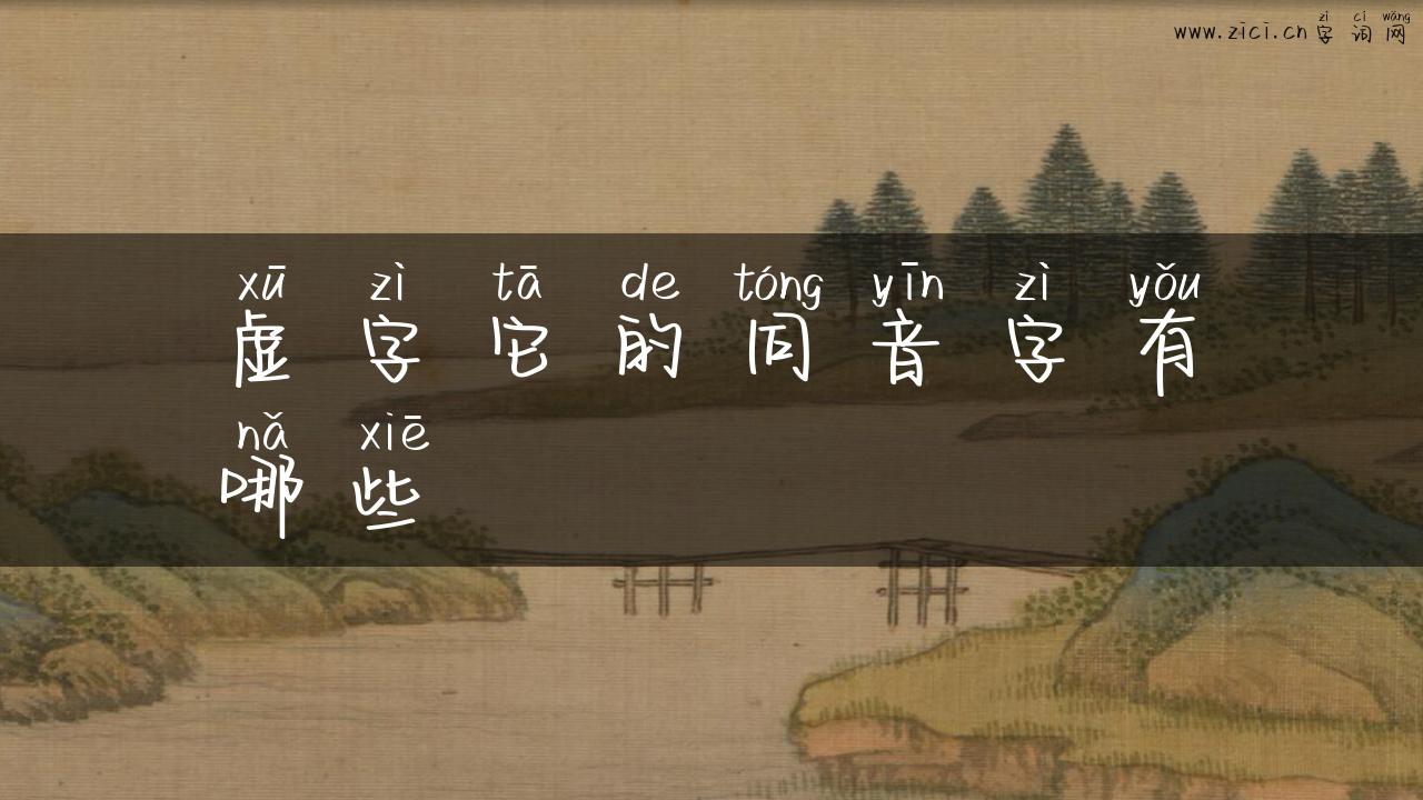 虚字它的同音字有哪些