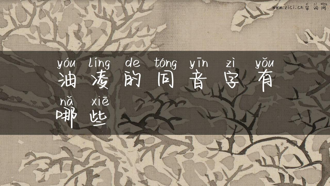 油凌的同音字有哪些