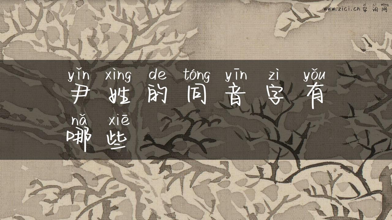 尹姓的同音字有哪些
