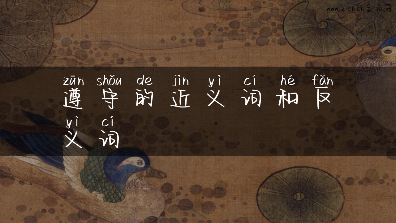 遵守的近义词和反义词