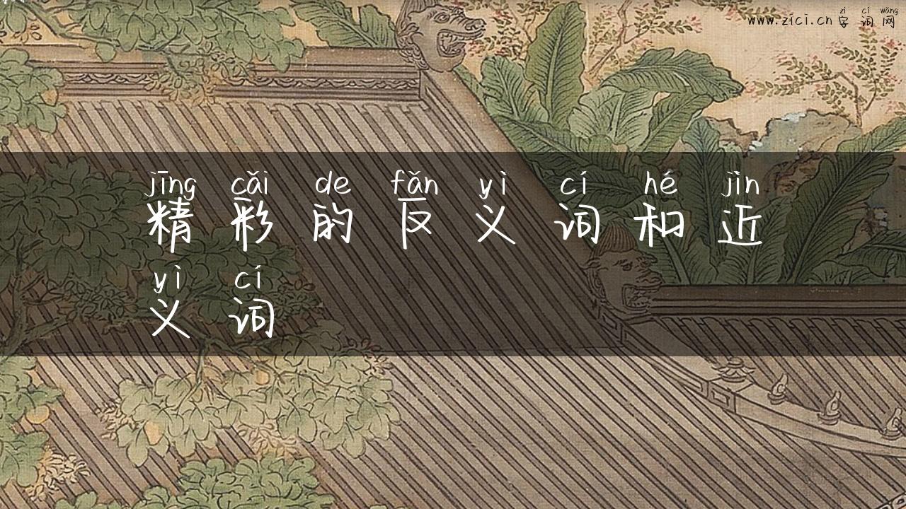 精彩的反义词和近义词