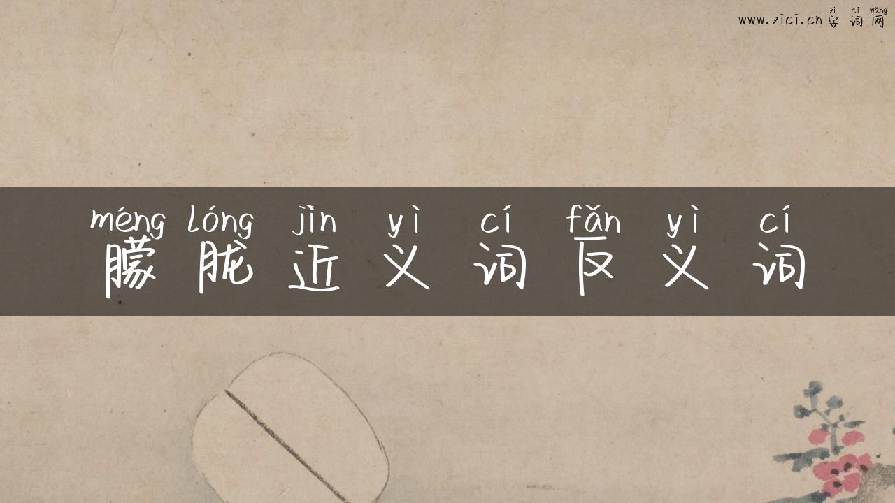 朦胧近义词反义词