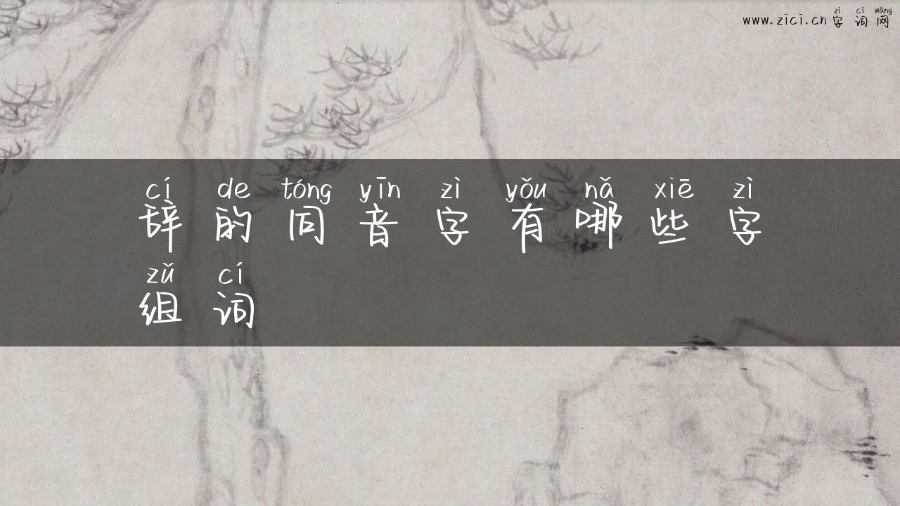 辞的同音字有哪些字组词