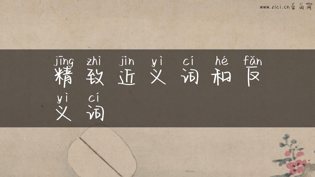精致近义词和反义词