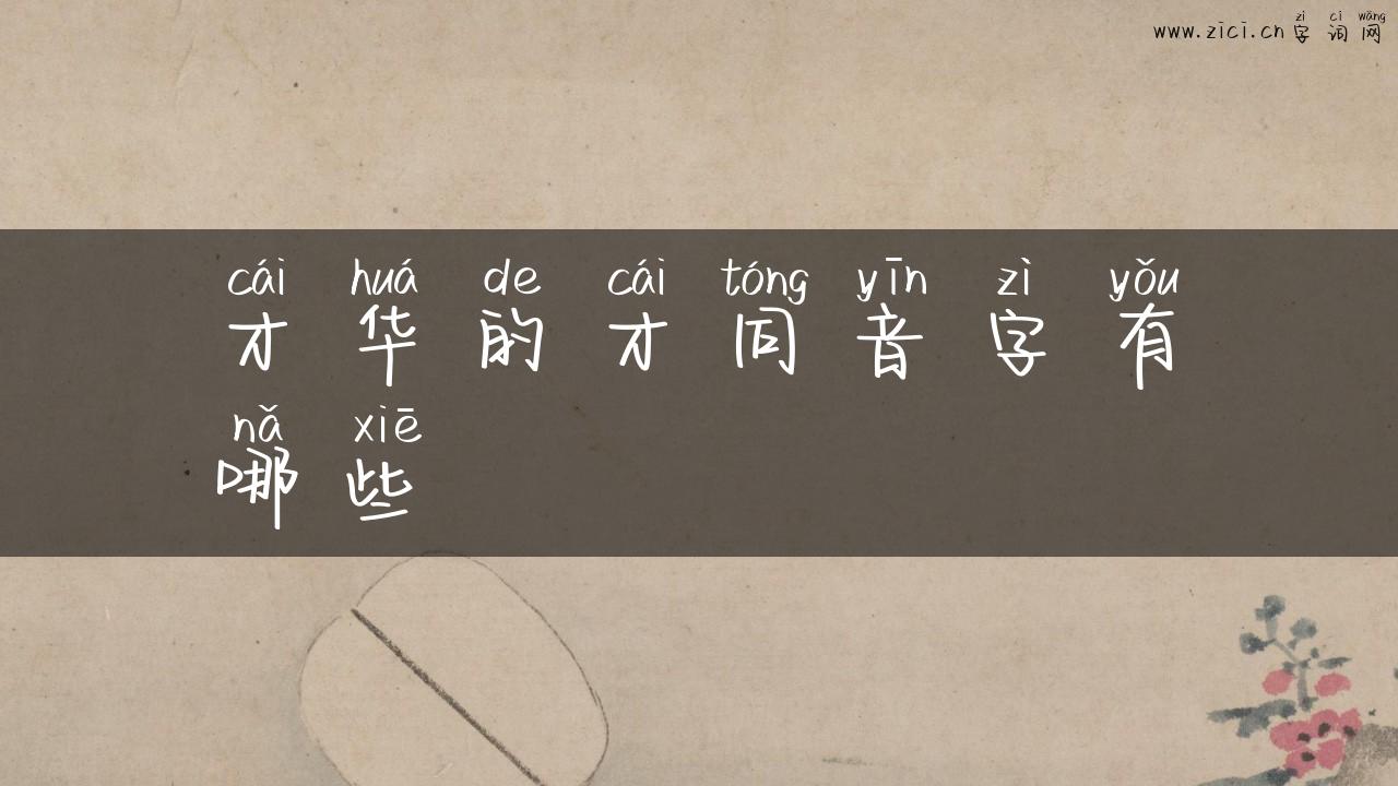 才华的才同音字有哪些