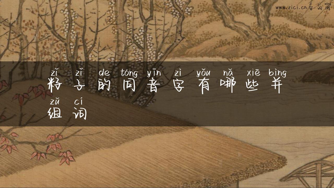 籽子的同音字有哪些并组词