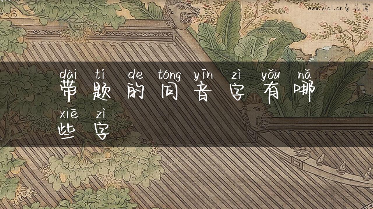 带题的同音字有哪些字