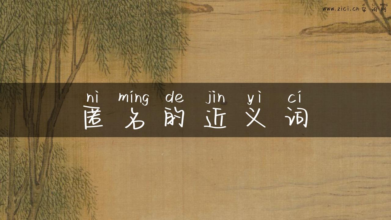 匿名的近义词