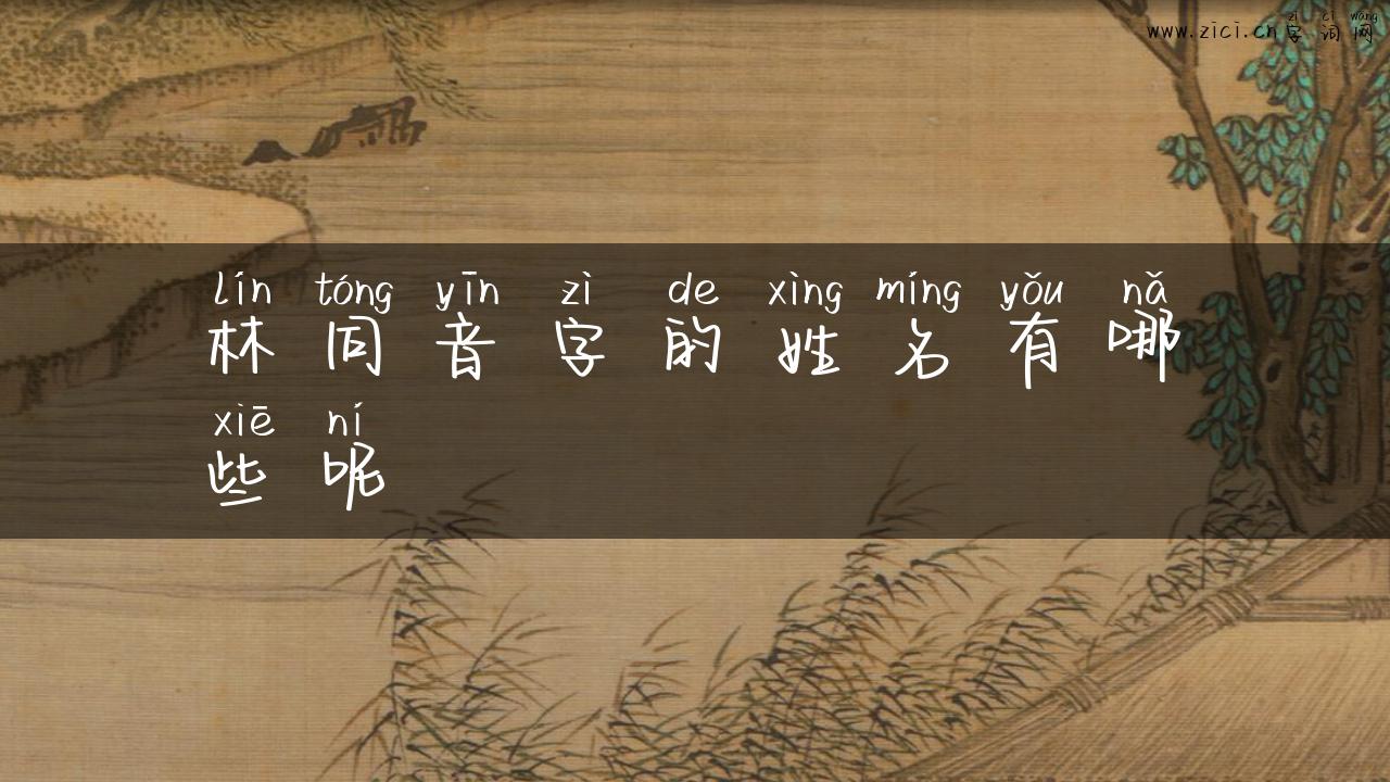 林同音字的姓名有哪些呢