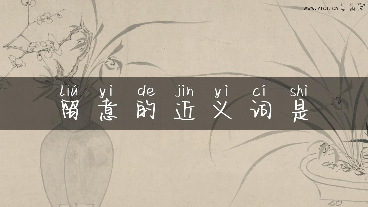 留意的近义词是