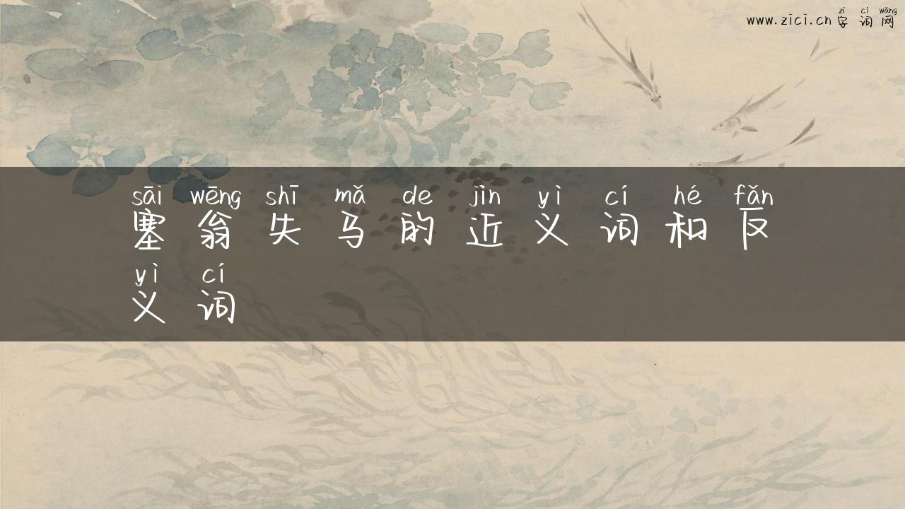 塞翁失马的近义词和反义词