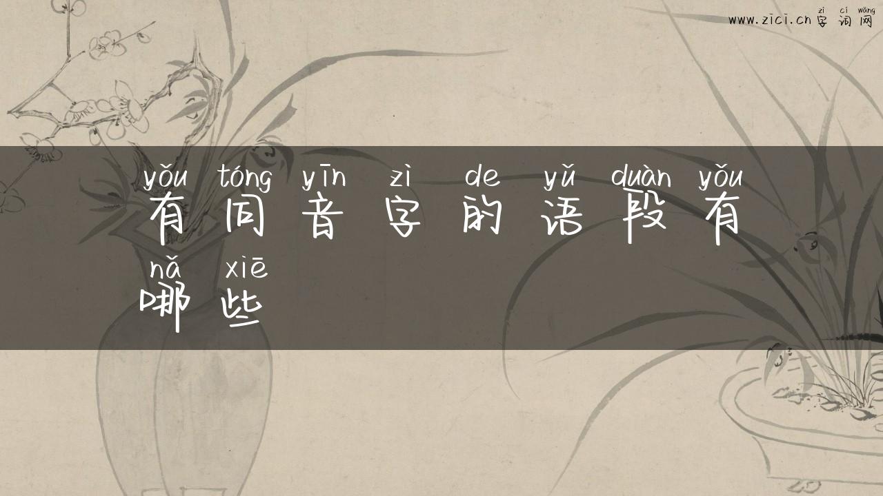 有同音字的语段有哪些
