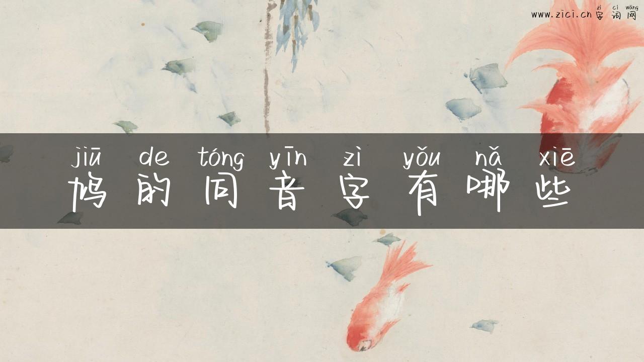 鸠的同音字有哪些