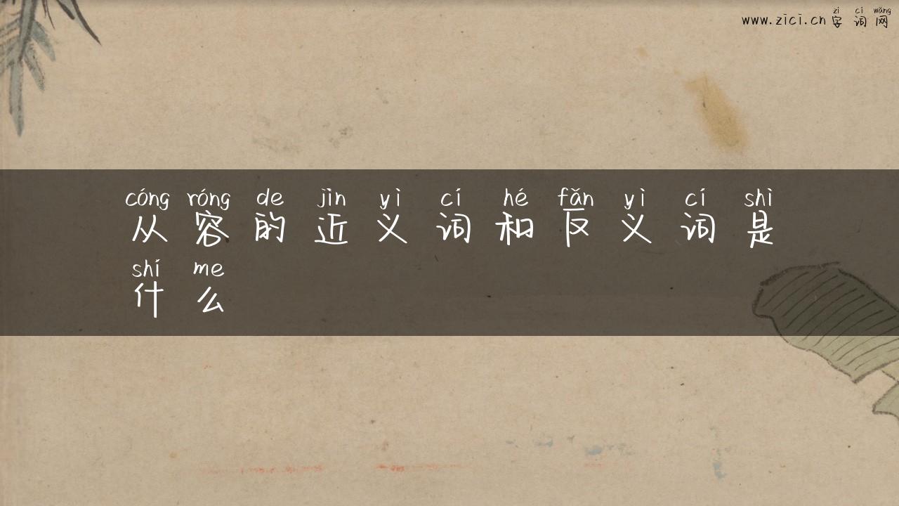 从容的近义词和反义词是什么