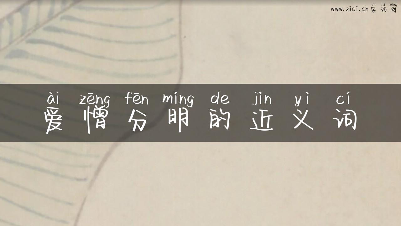 爱憎分明的近义词