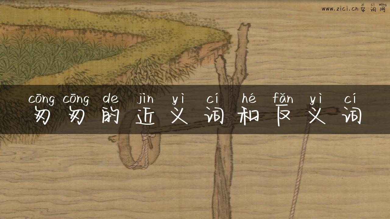 匆匆的近义词和反义词