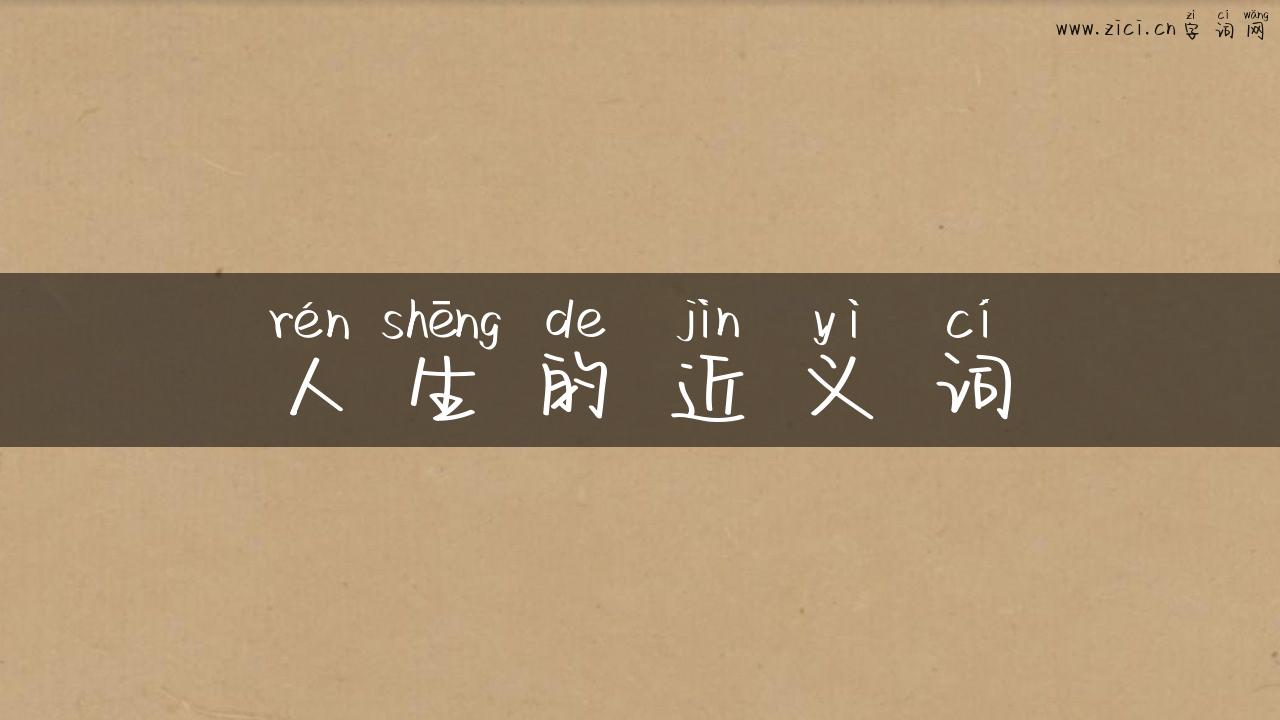 人生的近义词